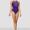 Ladies Nakita Velvet High Neck Leotard -Fashion Clothing L1007 AMT FRONT