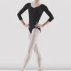 Ladies Pinch Front Three Quarter Sleeve Leotard -Fashion Clothing L5436 BLK