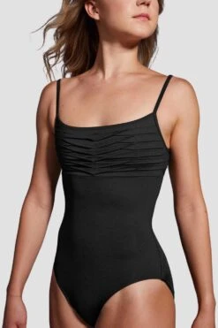 Ladies Mirella Black Label Ruched Camisole Leotard -Fashion Clothing j5XYoa84